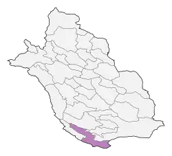 Location of Lamerd County in&nbsp;Fars&nbsp;province