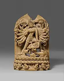 Durga killing the buffalo demon; c.1150; argilite; height: 13.5&nbsp;cm; Metropolitan Museum of Art (New York City)
