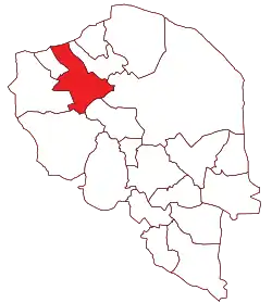 Location of Rafsanjan County in Kerman province