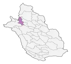 Location of Sepidan County in&nbsp;Fars&nbsp;province