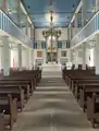 Floor level view of the altar