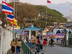 Die Brücke an der Grenze zwischen Thailand und Myanmar