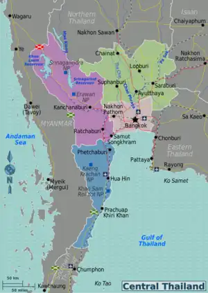 Die Regionen Zentralthailands