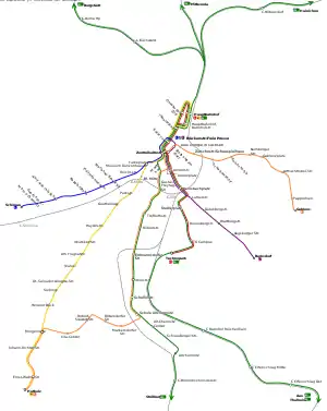 Straßenbahnnetz seit 10. Dezember 2017