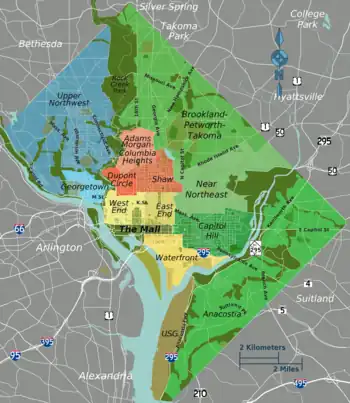 Die Stadtteile von Washington