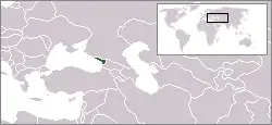 Karte von Eurasien mit eingezeichneter Lage von Abchasien