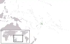 Karte von Ozeanien mit eingezeichneter Lage von Samoa