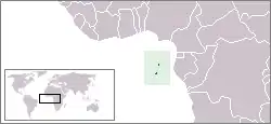 Bild von Zentralafrika mit eingezeichneter Lage von São Tomé und Príncipe