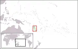 Karte von Ozeanien mit eingezeichneter Lage von Vanuatu