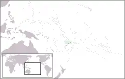 Karte von Ozeanien mit eingezeichneter Lage von Wallis und Futuna