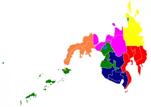 Die Bezirke von Mindanao