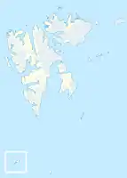 Lagekarte von Spitzbergen (Norwegen)