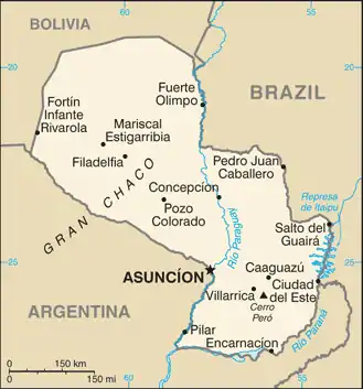 Karte von Paraguay