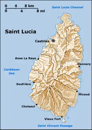 Karte von St. Lucia