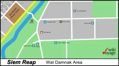 Karte des Wat Damnak Area