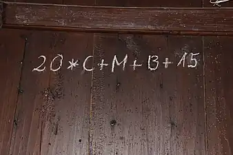 C+M+B (Christus mansionem benedicat ) und die Jahreszahl