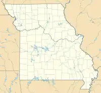 Lagekarte von Missouri in den USA