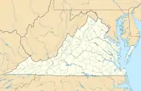 Lagekarte von Virginia in den USA