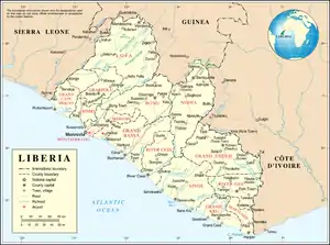 Karte von Liberia