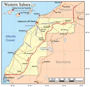 Karte der Westsahara